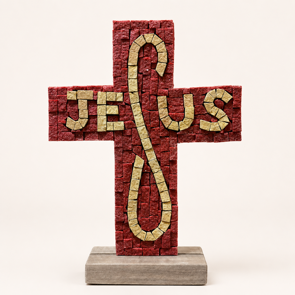JESUS Cross Marble Mosaic Art Piece