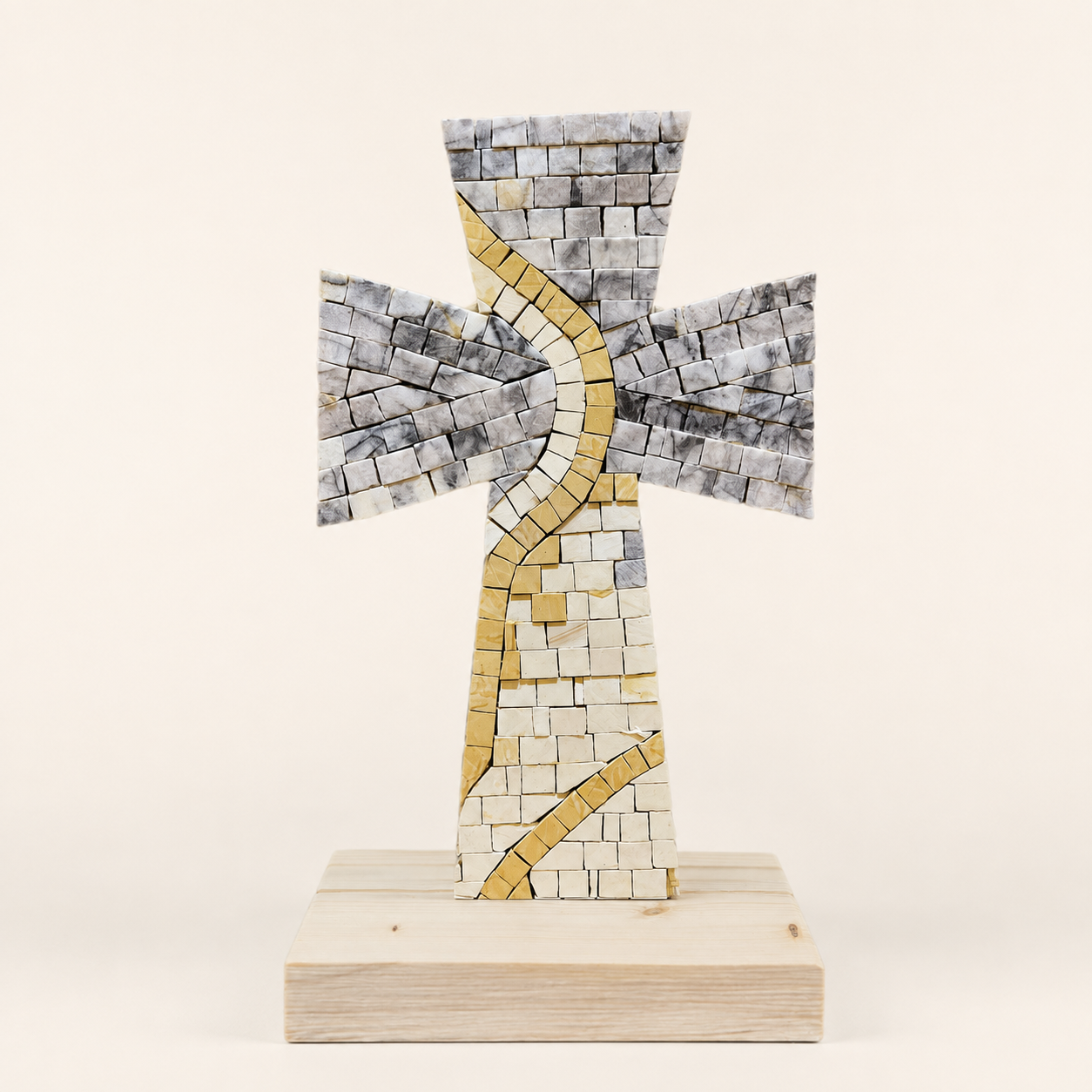 Standing Cross Marble Mosaic Art Piece