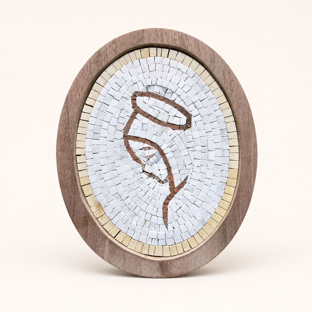 Virgin Mary Marble Mosaic Art Piece